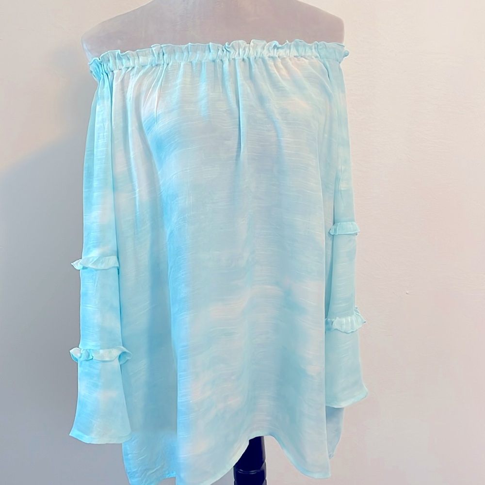 Zac & Rachel bohemian shirt, light blue size XL